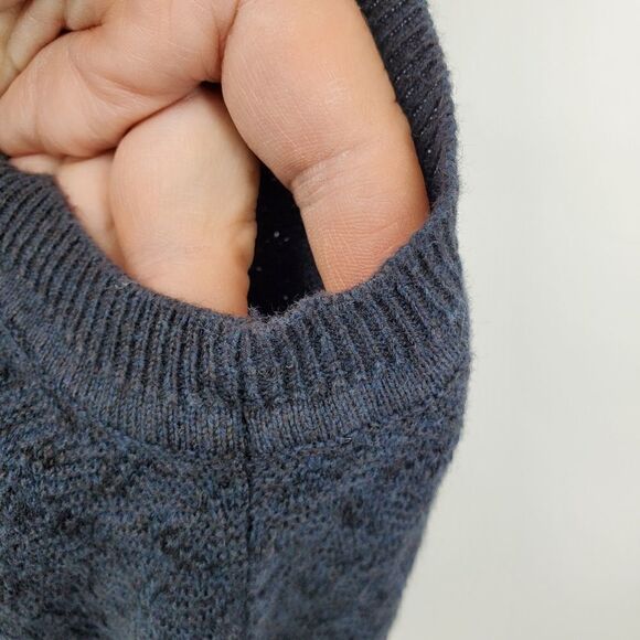 IZOD Navy Blue Knit Mens Linen Blend Sweater Vest With Zig-Zag Pattern Size L - Picture 4 of 7